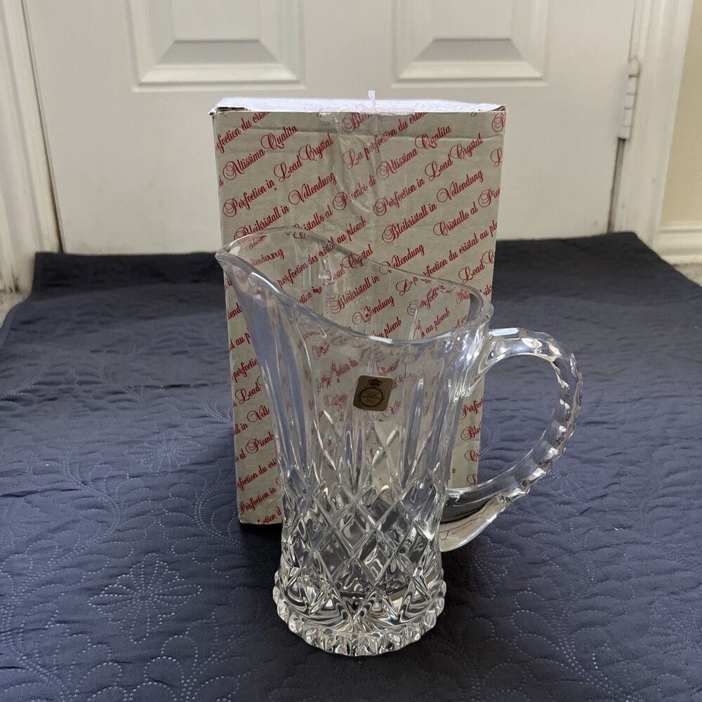 Natchmann Bleikristall VTG  24% Crystal Krug Pitcher 8.25” Tall Lead Crystal NIB